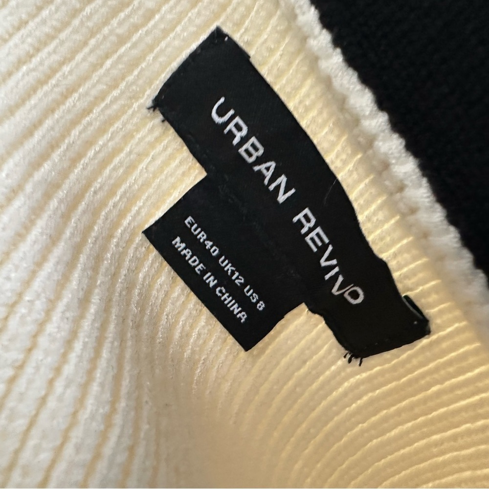 Urban Revivo Womens Striped Knit Cardigan Sweater Sz Lg Black Cream Gold Button - Picture 11 of 11